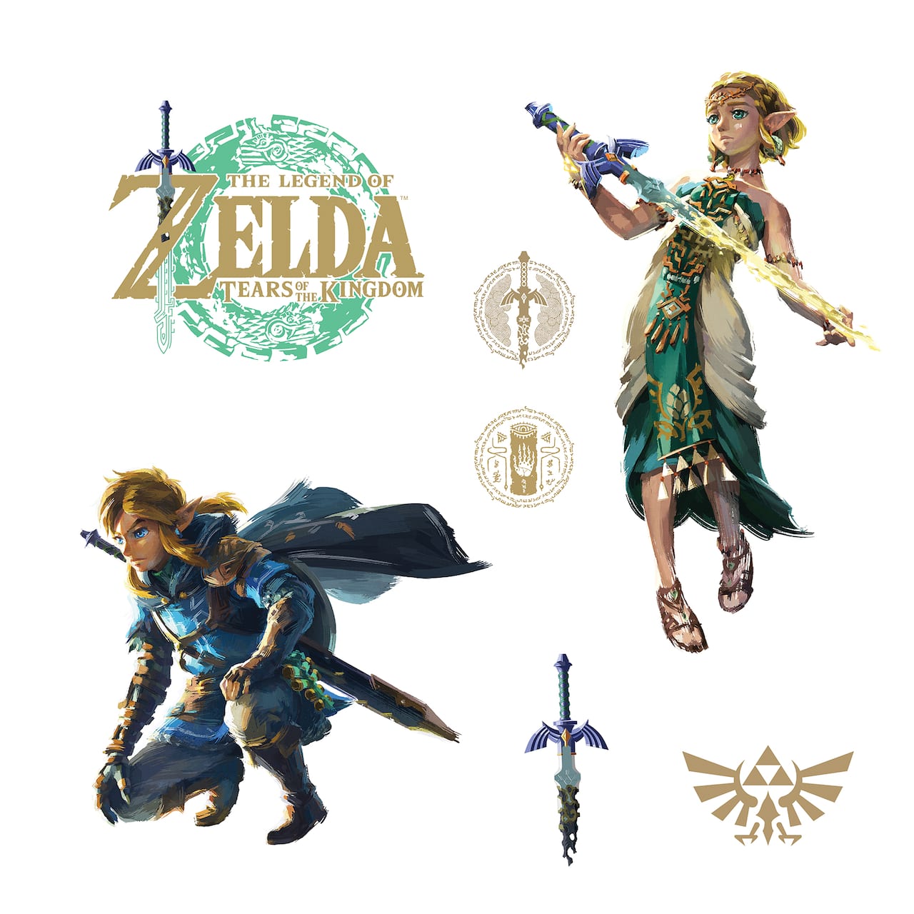 RoomMates The Legend of Zelda: Tears of the Kingdom Zelda & Link Wall Decals